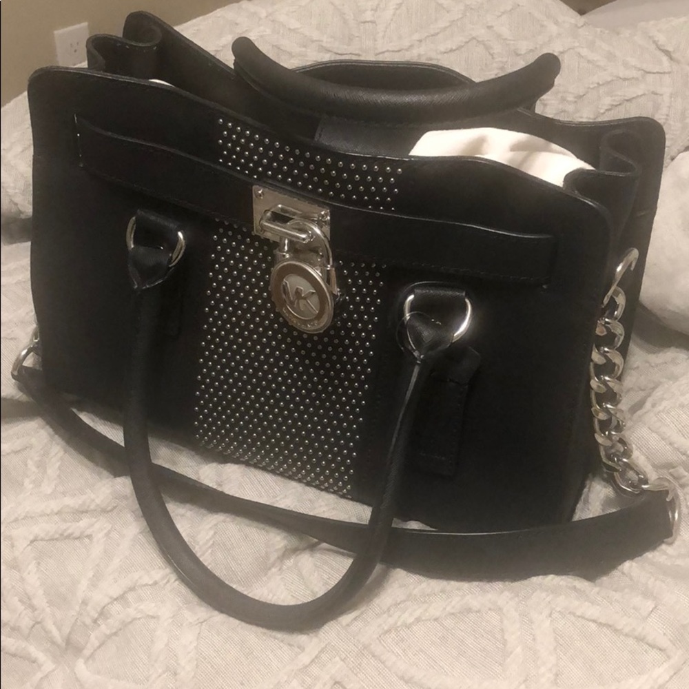 Black studded Michael kors bag